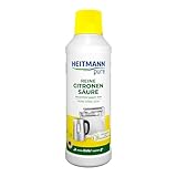 HEITMANN pure Reine Citronensäure | Flüssiger Bio-Entkalker für Küche & Bad | Effektiv gegen Kalkablagerungen | 100% natürliche Inhaltsstoffe | Lebensmittelsauber & biologisch abbaubar | 500 ml