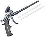 fischer 513429 Metallpistole PUP M4, robuste Schaumpistole mit PTFE-Beschichtung, Dosierpistole für PU-Schäume, Bauschaumpistole zum Verarbeiten von Pistolenschäumen, langlebig aus Metall, schwarz