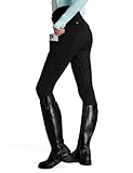 FitsT4 Sports Winterreitleggings Damen Silikon Vollbesatz Reithose Winter mit Fleecefutter mit Taschen und Gürtelschlaufen