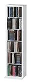 VCM Holzregal stehend | platzsparender CD Schrank für 102 CDs oder 36 DVDs | Maße: H. 92 x B. 21 x T. 20 cm | Elegantes DVD Regal stehend | Blu-Ray Regal | CD Regal - Elementa Weiß