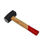 HRB Fäustel 1000 g mit Holzsstiel, Hochwertiger Hammer mit Stahlkopf - Geschliffene Bahnen Abbruchhammer Vorschlaghammer Stemmhammer