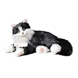 Chongker Interaktiver Begleiter, Roboter, Katze, Haustiere, handgefertigte Stofftiere, Katze, Plüsch mit Sprachreaktion, realistischer Herzschlag und Schnurren, Geschenke für Eltern, Senioren, ältere