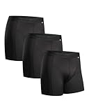 DANISH ENDURANCE 3er Pack Sport Boxershorts Herren, Mit regulärem oder langem Bein, Schwarz, M