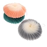FIXOSHEE 3 Stück Teiliges Weiches Dusch badeschwamm Orange Grün Braun Sanfter Körperpeeling loofah für Gründliche Reinigung Einfache Handhabung und Rückenschonendes Duschen für Erwachsene