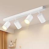 Glitzerlife LED Deckenstrahler Deckenleuchte 4 Flammig - Deckenlampe Weiss Küchenlampe GU10 Modern Strahler Schwenkbar 350° MAX.25W Deckenspot Spot für Schlafzimmer Flur Wohnzimmer (ohne Leuchtmittel)