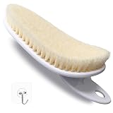 Körperbürste Peelingsgerät Nylon Weiche Borsten, Chonphan Badebürste Peeling, Duschbürste Schrubben für Massage, Blutzirkulation, Reinigung, Gebogen mit großem Kontakt, Rückenschrubber für Haut-Weiß