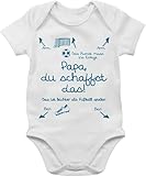 Baby Body Mädchen - Strampler & - Papa du schaffst das Fußball Junge - 1/3 Monate - Weiß - vatertagsbody sachen für neugeborene dad bodys babygeschenke zur geburt väter babybody
