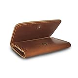 AfitLulu Herren-Geldbörsen aus echtem Leder mit 3 Fächern, Kreditkartenetui, Retro, schlanke Brieftaschen für Herren, Kartenetui, Visitenkartenhalter für verschiedene Karten, braun, S, Casual
