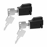 Terrassenschloss, Legierung, Terrassentürschloss mit Schlüssel, Schiebefenster, Riegel-Set, vielseitig einsetzbar, für Zuhause, Kinder, Sicherheit für Terrassentür, Fenster, Bolzen (schwarz), 2 Stück