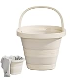 Faltbarer Eimer – Faltbarer Wasserbehälter 10 l mit Griff | Große Falteimer für Waschküche, Gartenarbeit, Autowäsche, Schwimmen, Camping, Reisen, Angeln, Außenreinigung, Verwendung von