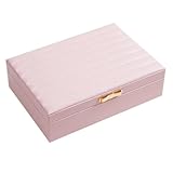 Schmuckkästen Süße Schmuck Box Pu Leder Armband Halskette Ring Ohrring Lagerung Box Partition Schmuck Lagerung Box Hause Schmuckbox(Pink)