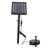 Solar-Brunnen für Vogelbad, Solar-Brunnenpumpe mit Bürstenloser Pumpe und LED-Leuchten, 6 V/3,5 W, 50 Cm Sprühhöhe, Solar-Vogelbad-Brunnen für Gartendekoration