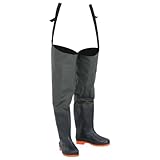 vidaXL Watstiefel, Hüftstiefel für Angler Landwirte, Anglerstiefel Wasserfest Verstellbar, Fischerstiefel Wathose, Dunkelgrün Gr. 46