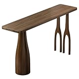 QSNYJPL Hochtisch Thekentisch, Bistrotisch Eckig aus Massivholz, Rustikaler Stehtische in Barhöhe mit Unregelmäßigen Beinen für Bistro, Wohnzimmerparty, Kleine Räume(200cm/79in)