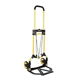 STANLEY klappbare Sackkarre, Tragkraft 70Kg, SXWTD-FT580, Abmessungen Ladefläche 39x29cm, inklusive elastischem Spanngurt, platzsparend verstaubar