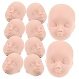 MOLUCKFU 10St Puppenkopf anziehen Puppen kinderpuppen geburtstagszig doll Accessories spielzeuge Bausätze Peg-Puppen Gesicht gefälschter Puppenkopf Praxis-Make-up-Tool Plastik