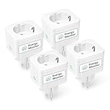 Meross WLAN Steckdose mit Strommessung 16A, Smart Home Zeitschaltuhr Steckdose mit Sprach- und Fernsteuerung, WiFi Smart Plug Funktioniert mit Alexa, Google Home, SmartThings, 4er Pack