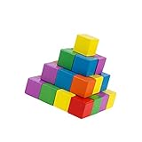 WRITWAA 50 Stück Teiliges Bunte Quadratische Holzwürfel Präzise Geschnittene Holzbausteine für DIY Bastelprojekte Kreative Handarbeit Holzbauklötze Sicher Glatt