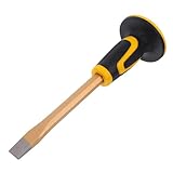 Veemoon Steinmeißel Maurermeißel 300mm mit Handschutz Hochfester Stahl Flachmeißel für Mauerwerk und Holzarbeiten