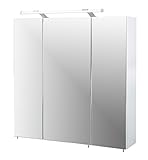 Schildmeyer Spiegelschrank, Melaminharzbeschichtete Spanplatte, weiß, 70 x 16 x 75 cm, 125523
