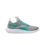 Reebok Mädchen Rush Runner Slip-on Sneaker, Grey3 Unleashedgreen White, 32.5 EU