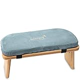banters Meditationsbank aus Bambus, klappbarer Meditationshocker mit Kissen, Blau