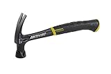 Stanley FatMax Antivibe flache Klauenhammer (453 g Kopfgewicht, 325 mm Länge, weicher Handgriff, Stimmgabel-Form) FMHT1-51276, Schwarz / Gelb