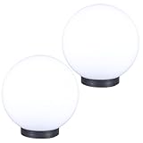 H4L Kugelleuchte Kugellampen Außenleuchte 2er Set 15/15cm weiß E27 Garten Lampe 230V ohne Anschlußkabel