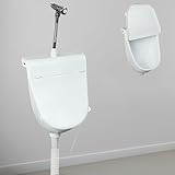 Kunststoff Urinal mit Deckel, Wandmontierter Männer Urinal WC Set, Ohne Bohren Urinalbecken für zu Hause, Garage, Garten, Camping und Baustelle Weiß