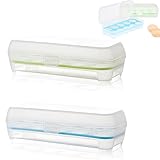 2 Stück Eier Behälter, KühlSchrank Eier Behälter,Kunststoff Eier Behälter,Kunststoff Eierablagen mit Deckel,Hält 20 Eier und kann in Küche, Schrank, Kühlschrank verwendet werden,24.5 * 10.5 cm