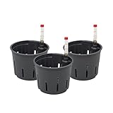Leni Kulturtopf für Hydrokultur-Systeme Set mit Wasserstandsanzeiger | Größen zur Wahl 5-32 cm rund | Langlebiger Kunststoff (3er-Pack, Ø: 11cm | H: 9cm)