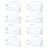 IETWATE 8 Stück Visitenkartenhalter, Kunststoff Visitenkartenständer, Transparente Business Card Holder, 95x23x48mm Visitenkartenbox Aufsteller Fasst 50-70 Karten, für Büro Visitenkarten