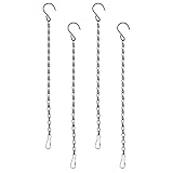Teaaha 4 STK Blumenampel Ketten, 33cm Metallkette Zum Aufhängen Korb Kette Mit Haken, Für Pflanzer Korb Vogelfutterspender Vogelhaus Laternen Ornamente Windspiel Billboards DIY Basteln (Schwarz)