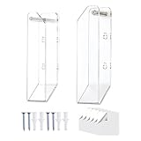 Generisch Laptop-Halter – 19,5 x 6 cm, Wandhalterung aus klarem Acryl, Kratzfest | Universelle Selbstklebende Schraubhalterung, transparenter Laptopständer für Büro, Reisen, Selfies und platzsparend