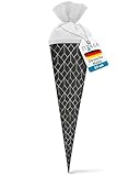 itenga Geschwisterschultüte 35cm Geschenkverpackung Schultüte Zuckertüte klein für Erwachsene Kinder Party (Abstrakt schwarz weiß)