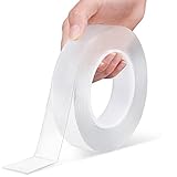 HoloHolo Doppelseitiges Klebeband Extra Stark, 3M Transparentes Abwaschbares Nano Tape, Ablösbar Spurlos, Rutschfestes Wiederverwendbares-Doppelklebeband für Teppich, Küche, Auto oder Büro