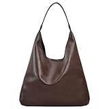 GSenhui Slouchy Tote Bag Weiche Kunstleder Handtasche Groß Hobo Tasche Shoulder Bags Vintage Schultertasche Shopper Bag Braun
