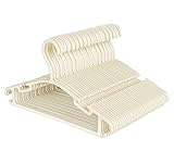 ilauke 36 Stück Kleiderbügel Kinderkleiderbügel Set, Baby Kleiderbügel Hangers aus Kunststoff, Aufbewahrung Kleiderschrank Kleiderbuegel 27CM für Kleinkinder und Babys, Beige