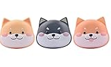 Kontaktlinsenbehälter Niedlich Shiba Inu Design Kontaktlinse-Kasten mit Spiegel Pinzette, Tragbar Kontaktlinsenhalter Aufbewahrungsbehälter Augenpflege Kit für Zuhause und Reisen (Orange)