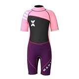 Kinder Shorty Neoprenanzug, 2,5 mm Neopren Einteiler Badeanzüge UV-Schutz Badeanzüge für Mädchen Jungen Schwimmen Tauchen Schnorcheln Surfen