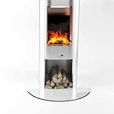 Glasplatte24 Funkenschutzplatte Halbkreis für Kaminofen, Glasplatte mit 18mm Facette, Glasbodenplatte Hitzeschutz mit ESG Sicherheitsglas, 45 x 70 cm, Stärke 6mm