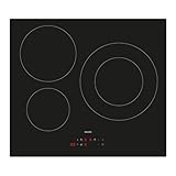 Wonder Induktionskochfeld aus schwarzem Glas WI3601, Leistung max. 7200 W, 3 Kochzonen, 9 Kochstufen, Touch-Steuerung, Turbo-Funktion, Verriegelung und automatische Sicherheitsabschaltung