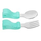 IWOWHERO Löffel Kinderbesteck Stirnband Mit Teufelsohren Besteck Zum Selbstfüttern Für Kinder Kleinkindbesteck Utensilien Für Babytraining Babybesteck Kleinkind Rostfreier Stahl