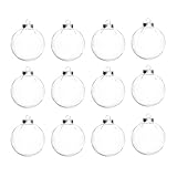 Hängende Anhänger, 6/12 Stück, bruchsicher, transparent, befüllbar, Weihnachtskugeln mit Umhängeband, DIY, Kunststoff, Dekoration für Weihnachtsbaum, transparent, 12 Stück
