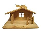Weihnachtskrippe aus geöltem Erlenholz