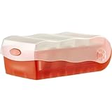 HAN Lernkarteibox CROCO, einfach Vokabeln lernen mit 5-Fächer-Lernsystem, DIN A8 Karteikasten für 500 Karten, inkl. 5 Stützplatten + 100 Lernkarten, Karteibox, Lernbox, 998-617, transluzent/rot