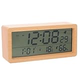 ULDIGI Digitaler Funkwecker Mit Temperatur Und Luftfeuchtigkeitsanzeige LCD Display Kalenderfunktion Nachtlicht Große Ziffern Ideal Für Nachttisch Oder Wandmontage Inklusive