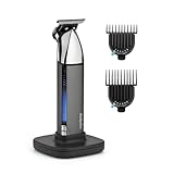 BaByliss Super X Metall-Bartschneider für Männer, Präzisions-Stoppel- und Bartpflegeset, kabellos, wasserdicht, Geschenke für Männer - Silber