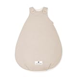 Julius Zöllner Babyschlafsack Musselin, warme Füllung 2,5 TOG, waschbar bei 40°C, Made in Germany, Oeko TEX Standard 100, Sand, Gr. 56/62