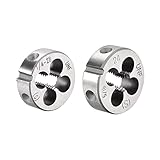 uxcell 1/4-28 und 5/16-24 UNF rundes Schneideisen-Set, Maschinengewinde rechts, legierter Werkzeugstahl, 2 Stück
